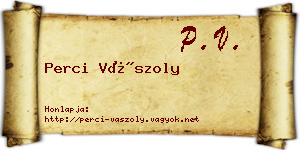 Perci Vászoly névjegykártya